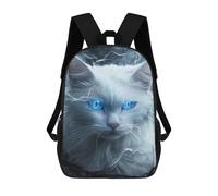sinyumoney Sac À Dos Imprimé En 3D Pour Enfants Magic Snow Cat with Blue Eyes, Sac À Dos Tendance Pour L'école, Les Voyages Et Les Loisirs 17inch, Grand Sac À Dos De Jour Pour Garçons Et Filles