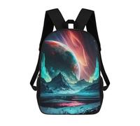 sinyumoney Sac À Dos Imprimé En 3D Pour Enfants Magical Aurora Mountain Sacs À Dos De Jour, Cartable, Sac À Dos Tendance, Sacs À Dos Décontractés Pour Écoliers Et Écolières 17inch