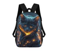 sinyumoney Sac À Dos Imprimé En 3D Pour Enfants Magical Grey Cat Glowing Sac À Dos Scolaire Grande Capacité Pour Les Voyages, Idéal Pour Les Garçons Du Primaire Et Du Collège 17inch