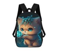 sinyumoney Sac À Dos Imprimé En 3D Pour Enfants Magical Kitten with Glowing Orb, Sac À Dos Tendance Pour L'école, Les Voyages Et Les Loisirs 17inch, Grand Sac À Dos De Jour Pour Garçons Et Filles