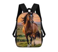 sinyumoney Sac À Dos Imprimé En 3D Pour Enfants Majestic Horse Galloping at Sunset Sac D'école Léger Et Tendance Pour Les Voyages Et Les Études 17inch