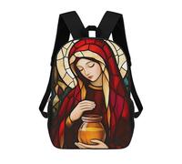 sinyumoney Sac À Dos Imprimé En 3D Pour Enfants Mary Magdalene Stained Glass Sac D'école Léger Et Tendance Pour Les Voyages Et Les Études 17inch