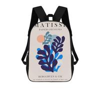 sinyumoney Sac À Dos Imprimé En 3D Pour Enfants Matisse Floral Poster Sac D'école Léger Et Tendance Pour Les Voyages Et Les Études 17inch