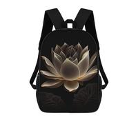 sinyumoney Sac À Dos Imprimé En 3D Pour Enfants Minimal Zen Lotus Flower Sac À Dos Scolaire Pour Garçons Et Filles, Sac D'école Primaire, Sac À Livres Pour Adolescents 17inch