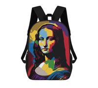 sinyumoney Sac À Dos Imprimé En 3D Pour Enfants Mona Lisa Pop Art Sac À Dos Scolaire Grande Capacité Pour Les Voyages, Idéal Pour Les Garçons Du Primaire Et Du Collège 17inch