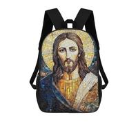sinyumoney Sac À Dos Imprimé En 3D Pour Enfants Mosaic Jesus Portrait, Sac À Dos Tendance Pour L'école, Les Voyages Et Les Loisirs, Grand Sac À Dos Pour Garçons Et Filles 17inch