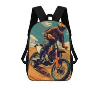 sinyumoney Sac À Dos Imprimé En 3D Pour Enfants Motocross Sand Dunes Sac À Dos Scolaire Grande Capacité Pour Les Voyages, Idéal Pour Les Garçons Du Primaire Et Du Collège 17inch
