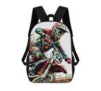 sinyumoney Sac À Dos Imprimé En 3D Pour Enfants Motocross Wpap Pop Art Sac À Dos Scolaire Grande Capacité Pour Les Voyages, Idéal Pour Les Garçons Du Primaire Et Du Collège 17inch