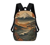 sinyumoney Sac À Dos Imprimé En 3D Pour Enfants Mount Fuji Landscape Style Art Sac D'école Léger Et Tendance Pour Les Voyages Et Les Études 17inch