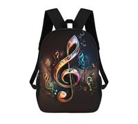 sinyumoney Sac À Dos Imprimé En 3D Pour Enfants Music Note Sac À Dos Scolaire Grande Capacité Pour Les Voyages, Idéal Pour Les Garçons Du Primaire Et Du Collège 17inch