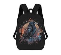 sinyumoney Sac À Dos Imprimé En 3D Pour Enfants Mystical Gothic Raven Sacs À Dos De Jour, Cartable, Sac À Dos Tendance, Sacs À Dos Décontractés Pour Écoliers Et Écolières 17inch
