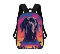 sinyumoney Sac À Dos Imprimé En 3D Pour Enfants Neon Cityscape with Dog Sac D'école Léger Et Tendance Pour Les Voyages Et Les Études 17inch