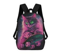 sinyumoney Sac À Dos Imprimé En 3D Pour Enfants Neon Skateboarding Cat Art Print-8, Sac À Dos Tendance Pour L'école, Les Voyages Et Les Loisirs 17inch, Grand Sac À Dos De Jour Pour Garçons Et Filles