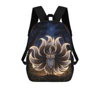sinyumoney Sac À Dos Imprimé En 3D Pour Enfants Nine-tailed Fox Enchanted Forest, Sac À Dos Tendance Pour L'école, Les Voyages Et Les Loisirs 17inch, Grand Sac À Dos De Jour Pour Garçons Et Filles