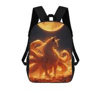 sinyumoney Sac À Dos Imprimé En 3D Pour Enfants Nine-tailed Full Moon, Sac À Dos Tendance Pour L'école, Les Voyages Et Les Loisirs 17inch, Grand Sac À Dos De Jour Pour Garçons Et Filles