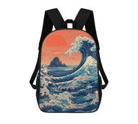 sinyumoney Sac À Dos Imprimé En 3D Pour Enfants Ocean Waves Sunset Art Print-3, Sac À Dos Tendance Pour L'école, Les Voyages Et Les Loisirs 17inch, Grand Sac À Dos De Jour Pour Garçons Et Filles