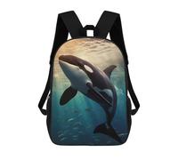 sinyumoney Sac À Dos Imprimé En 3D Pour Enfants Orca Whale Sunset Dive Sac D'école Léger Et Tendance Pour Les Voyages Et Les Études 17inch