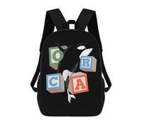 sinyumoney Sac À Dos Imprimé En 3D Pour Enfants Orcas Cubes Sac D'école Léger Et Tendance Pour Les Voyages Et Les Études 17inch