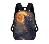 sinyumoney Sac À Dos Imprimé En 3D Pour Enfants Owl And Moon, Sac À Dos Tendance Pour L'école, Les Voyages Et Les Loisirs, Grand Sac À Dos Pour Garçons Et Filles 17inch