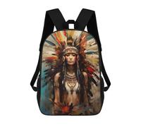 sinyumoney Sac À Dos Imprimé En 3D Pour Enfants Painted Native American Sac D'école Léger Et Tendance Pour Les Voyages Et Les Études 17inch