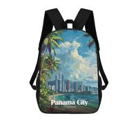 sinyumoney Sac À Dos Imprimé En 3D Pour Enfants Panama City Skyline Sac À Dos Scolaire Grande Capacité Pour Les Voyages, Idéal Pour Les Garçons Du Primaire Et Du Collège 17inch