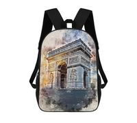 sinyumoney Sac À Dos Imprimé En 3D Pour Enfants Paris in Watercolor 2 Sacs À Dos De Jour, Cartable, Sac À Dos Tendance, Sacs À Dos Décontractés Pour Écoliers Et Écolières 17inch