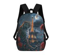 sinyumoney Sac À Dos Imprimé En 3D Pour Enfants Paris Night Leopard Romance, Sac À Dos Tendance Pour L'école, Les Voyages Et Les Loisirs 17inch, Grand Sac À Dos De Jour Pour Garçons Et Filles