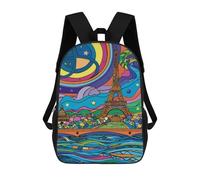 sinyumoney Sac À Dos Imprimé En 3D Pour Enfants Paris Skyline Art Print, Sac À Dos Tendance Pour L'école, Les Voyages Et Les Loisirs 17inch, Grand Sac À Dos De Jour Pour Garçons Et Filles