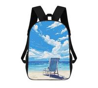 sinyumoney Sac À Dos Imprimé En 3D Pour Enfants Peaceful Beach Pixel Art Sac À Dos Scolaire Grande Capacité Pour Les Voyages, Idéal Pour Les Garçons Du Primaire Et Du Collège 17inch