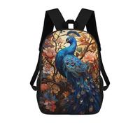 sinyumoney Sac À Dos Imprimé En 3D Pour Enfants Peacock Art Noveau Sac D'école Léger Et Tendance Pour Les Voyages Et Les Études 17inch