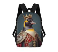 sinyumoney Sac À Dos Imprimé En 3D Pour Enfants Penguin King Sac D'école Léger Et Tendance Pour Les Voyages Et Les Études 17inch