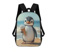 sinyumoney Sac À Dos Imprimé En 3D Pour Enfants Penguin with Ice Cream Sac À Dos Scolaire Grande Capacité Pour Les Voyages, Idéal Pour Les Garçons Du Primaire Et Du Collège 17inch