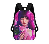 sinyumoney Sac À Dos Imprimé En 3D Pour Enfants Pink Beautiful Sac D'école Léger Et Tendance Pour Les Voyages Et Les Études 17inch