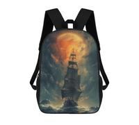 sinyumoney Sac À Dos Imprimé En 3D Pour Enfants Pirate Ship Adventures Sac À Dos Scolaire Grande Capacité Pour Les Voyages, Idéal Pour Les Garçons Du Primaire Et Du Collège 17inch