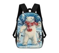 sinyumoney Sac À Dos Imprimé En 3D Pour Enfants Polar Bear Ice Skating Sac À Dos Scolaire Grande Capacité Pour Les Voyages, Idéal Pour Les Garçons Du Primaire Et Du Collège 17inch