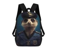 sinyumoney Sac À Dos Imprimé En 3D Pour Enfants Policeman Meerkat Patrol Sac À Dos Scolaire Grande Capacité Pour Les Voyages, Idéal Pour Les Garçons Du Primaire Et Du Collège 17inch