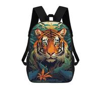 sinyumoney Sac À Dos Imprimé En 3D Pour Enfants Powerful Tiger Pixel Art Sac D'école Léger Et Tendance Pour Les Voyages Et Les Études 17inch