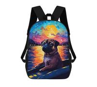 sinyumoney Sac À Dos Imprimé En 3D Pour Enfants Pug Boat Synth Pixel Art, Sac À Dos Tendance Pour L'école, Les Voyages Et Les Loisirs, Grand Sac À Dos Pour Garçons Et Filles 17inch