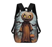 sinyumoney Sac À Dos Imprimé En 3D Pour Enfants Pumpkin Man Halloween Art Sac À Dos Scolaire Grande Capacité Pour Les Voyages, Idéal Pour Les Garçons Du Primaire Et Du Collège 17inch