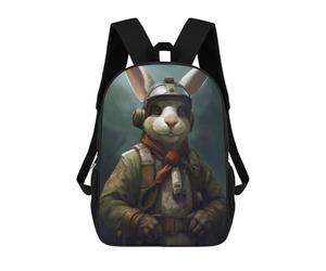 sinyumoney Sac À Dos Imprimé En 3D Pour Enfants Rabbit As A Pilot Sac À Dos Scolaire Grande Capacité Pour Les Voyages, Idéal Pour Les Garçons Du Primaire Et Du Collège 17inch