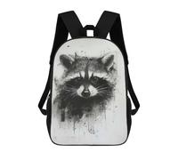 sinyumoney Sac À Dos Imprimé En 3D Pour Enfants Raccoon Head in Charcoal, Sac À Dos Tendance Pour L'école, Les Voyages Et Les Loisirs, Grand Sac À Dos Pour Garçons Et Filles 17inch
