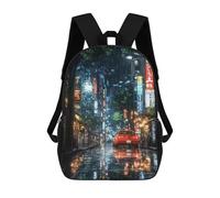 sinyumoney Sac À Dos Imprimé En 3D Pour Enfants Rainy Night in Tokyo Sac À Dos Scolaire Pour Garçons Et Filles, Sac D'école Primaire, Sac À Livres Pour Adolescents 17inch