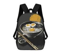sinyumoney Sac À Dos Imprimé En 3D Pour Enfants Ramen Bowl with Eggs And Chopsticks, Sac À Dos Tendance Pour L'école, Les Voyages Et Les Loisirs, Grand Sac À Dos Pour Garçons Et Filles 17inch