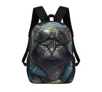 sinyumoney Sac À Dos Imprimé En 3D Pour Enfants Rapper Cat Sac D'école Léger Et Tendance Pour Les Voyages Et Les Études 17inch