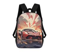 sinyumoney Sac À Dos Imprimé En 3D Pour Enfants Red Sports Car with Splash Sac À Dos Scolaire Grande Capacité Pour Les Voyages, Idéal Pour Les Garçons Du Primaire Et Du Collège 17inch