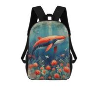 sinyumoney Sac À Dos Imprimé En 3D Pour Enfants Red Whale Underwater, Sac À Dos Tendance Pour L'école, Les Voyages Et Les Loisirs, Grand Sac À Dos Pour Garçons Et Filles 17inch