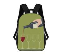 sinyumoney Sac À Dos Imprimé En 3D Pour Enfants Red Wine Fill The Glass Sac D'école Léger Et Tendance Pour Les Voyages Et Les Études 17inch