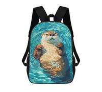 sinyumoney Sac À Dos Imprimé En 3D Pour Enfants Relaxing Otter in Water Illustration Sac À Dos Scolaire Grande Capacité Pour Les Voyages, Idéal Pour Les Garçons Du Primaire Et Du Collège 17inch