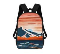 sinyumoney Sac À Dos Imprimé En 3D Pour Enfants Retro Ocean Sunset, Sac À Dos Tendance Pour L'école, Les Voyages Et Les Loisirs 17inch, Grand Sac À Dos De Jour Pour Garçons Et Filles
