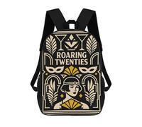 sinyumoney Sac À Dos Imprimé En 3D Pour Enfants Roaring Twenties Art Deco Poster, Sac À Dos Tendance Pour L'école, Les Voyages Et Les Loisirs 17inch, Grand Sac À Dos De Jour Pour Garçons Et Filles